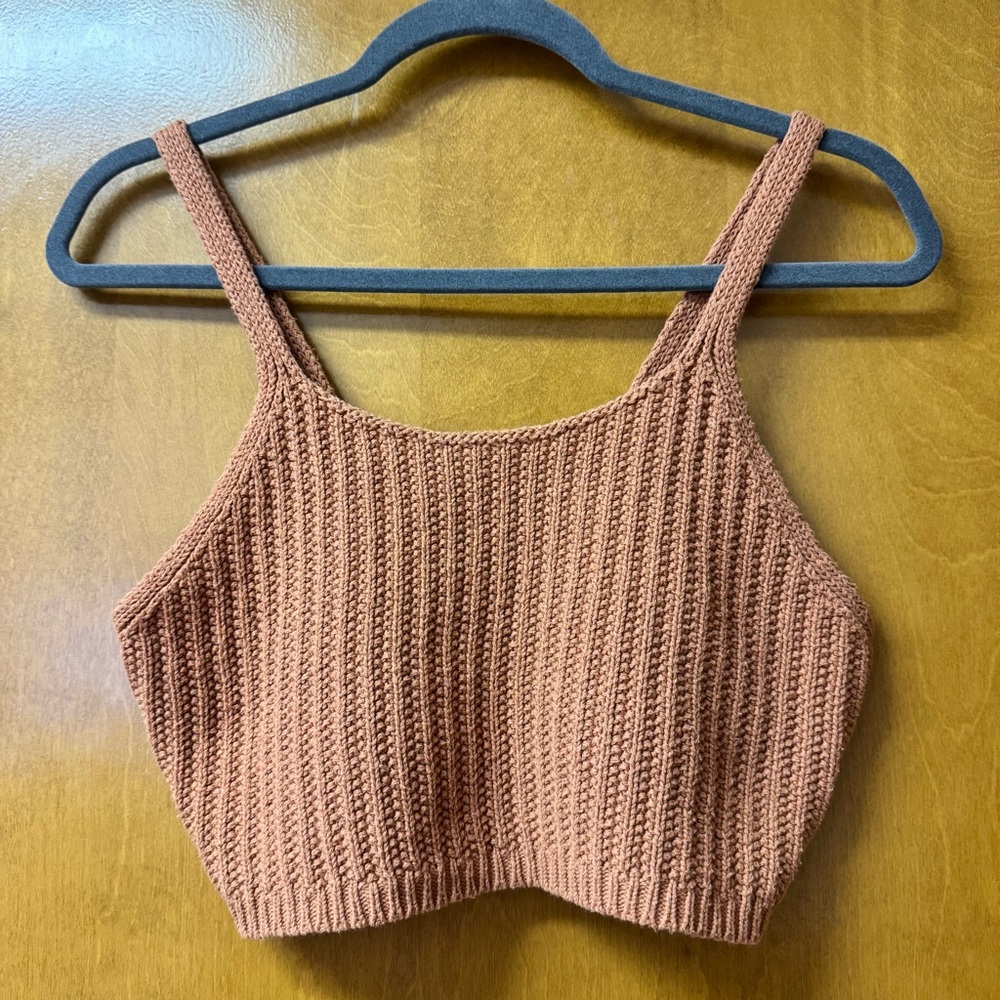 Zara Rust Knit Crop Top Like New Size M
